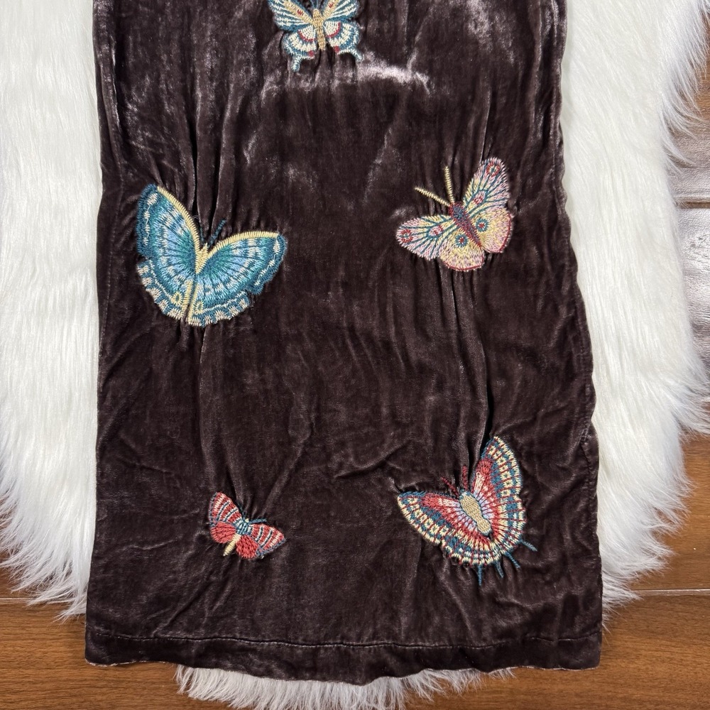 Johnny‎ Was Women's Size XS Brown Butterfly Velvet Luciana Seamed Wide Leg Pants - Picture 6 of 12